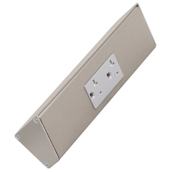 9" 20 amp 120 volt Satin Nickel Duplex Receptacle Under Cabinet Power Strip